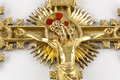 Cross style Gothic - Style en Bronze / Stones, Belgium  19 th century