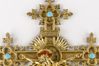 Cross style Gothic - Style en Bronze / Stones, Belgium  19 th century