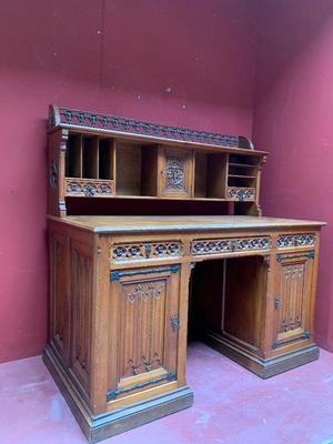 Desk style Gothic - Style en Oak Wood, Belgium 19th century