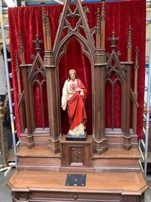 Exceptional Altar style Gothic - style en Oak wood, Belgium 19th century ( anno 1875 )
