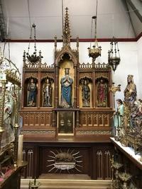 Exceptional Altar style Gothic - style en WOOD OAK, Belgium 19th century (1870)
