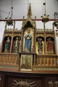 Exceptional Altar style Gothic - style en WOOD OAK, Belgium 19th century (1870)