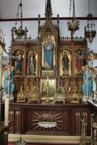 Exceptional Altar style Gothic - style en Oak wood, Belgium 19th century (1870)
