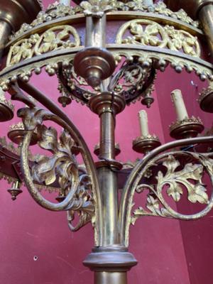 Exceptional Candelabra style Gothic - style en Brass / Bronze, Belgium  19 th century ( Anno 1885 )