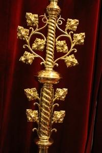 Exceptional Candelabre style Gothic - style en Brass / Bronze / Polished and Varnished, Flemish 19th century