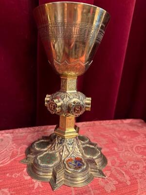 Exceptional Chalice style Gothic - Style en Fully Silver / Enamel, Belgium  19 th century ( Anno 1855 )