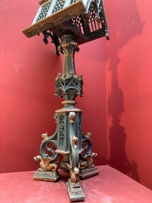 Exceptional Double Sided Lectern style Gothic - style en Cast Iron / Wood, England 19th century ( anno 1875 )