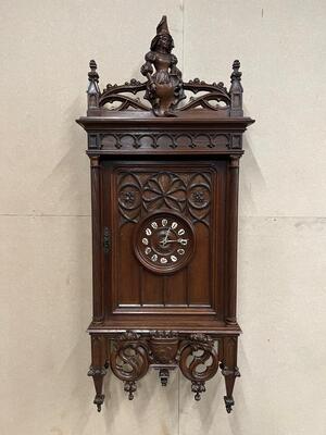 Exceptional Hanging Clock Height 160 Cm.  style Gothic - Style en Wood , France 19 th century