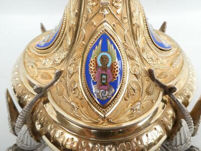 1 Gothic - Style Exceptional Monstrance With Original Lunula