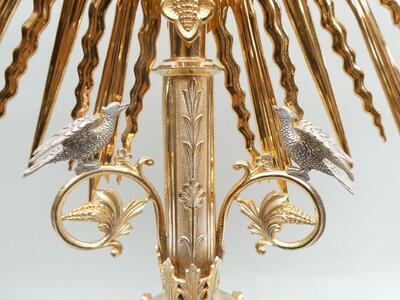 1 Gothic - Style Exceptional Monstrance With Original Lunula