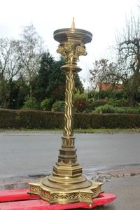 Exceptional Paschal Candle Stick ! Weight 101 Kgs ! style Gothic - style en Bronze, Belgium 19th century