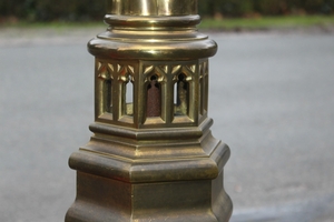 Exceptional Paschal Candle Stick ! Weight 101 Kgs ! style Gothic - style en Bronze, Belgium 19th century