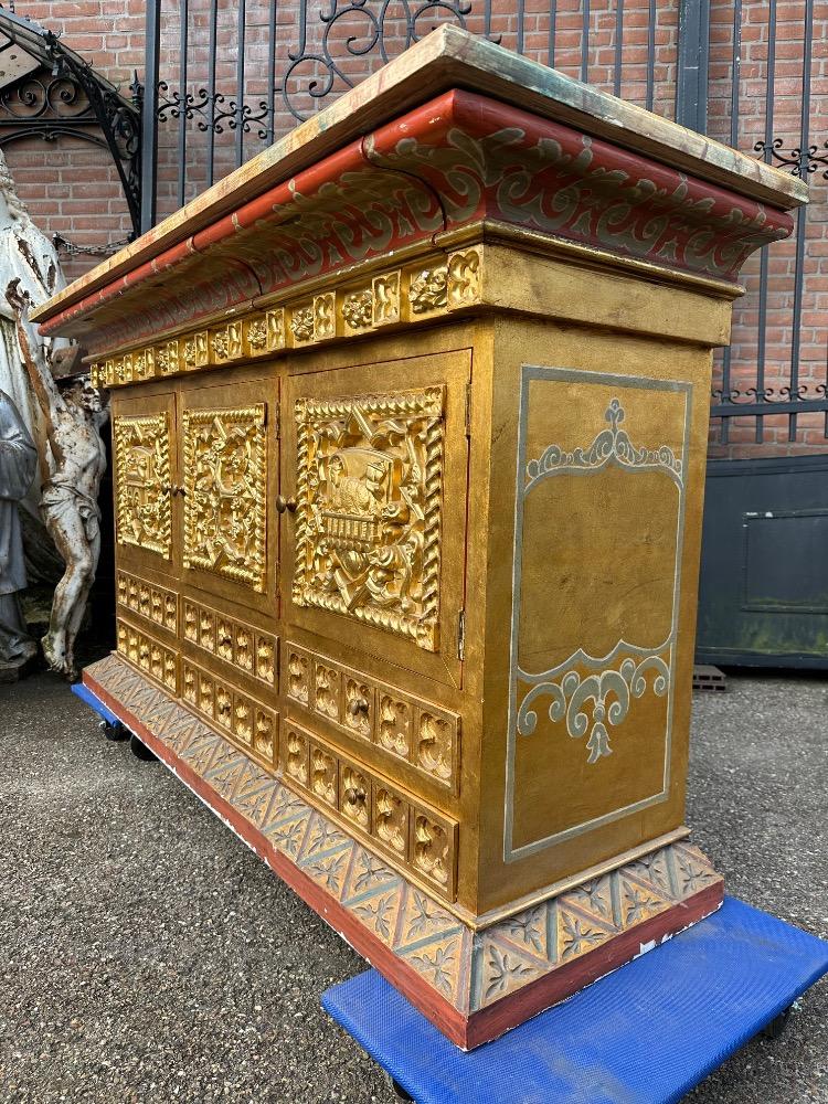 1 Gothic - Style Exceptional Sacristy Cabinet