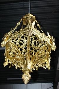 Exceptional Sanctuary Lamp  style Gothic - style en Bronze / Polished and Varnished, France 19th century (1870)