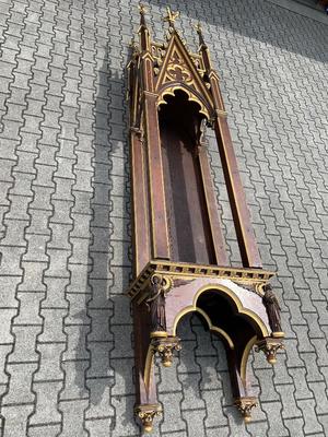 Exclusive And Large Hanging Exposition-Throne style Gothic - Style en Oak Wood, Antwerp - Belgium 19th century ( anno 1875 )