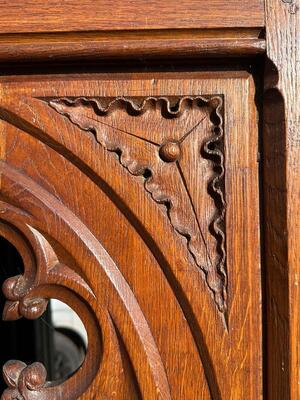 High Quality Confessional Doors style Gothic - Style en Solid - Oak wood, Belgium  19 th century