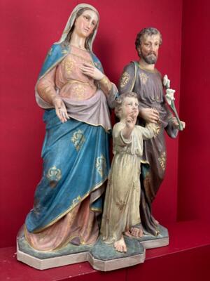 Holy Family Statue style Gothic - Style en Plaster, Belgium  19 th century ( Anno 1885 )