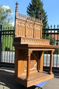 Home - Altar style Gothic - style en Oak wood, Belgium 19th century