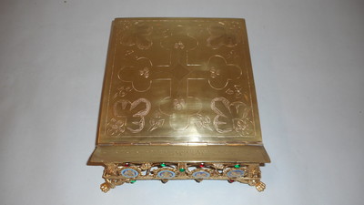 Missal Stand Adjustable style Gothic - Style en Brass / Bronze / Enamel, France 19 th century