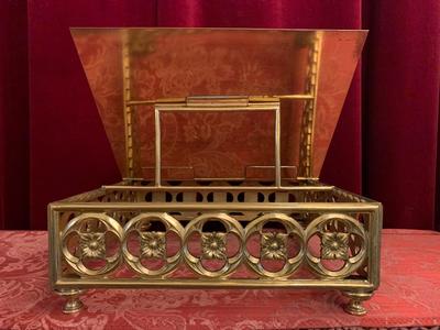 Missal Stand Adjustable style Gothic - Style en Brass / Polished / New Varnished, Belgium 19th century