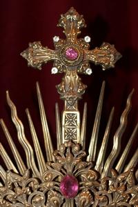 Monstrance / Gemstones  style Gothic - style en full silver, France 19th century / anno 1870