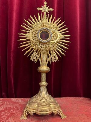 1 Gothic - Style Monstrance With Original Case
