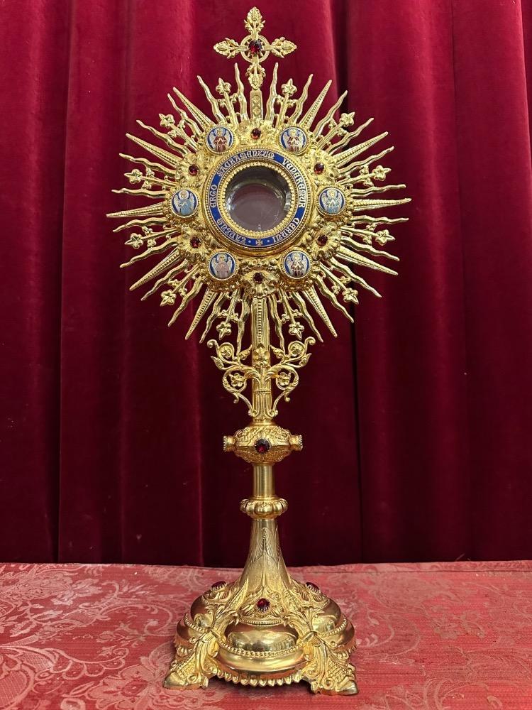 1 Gothic - Style Monstrance With Original Lunula