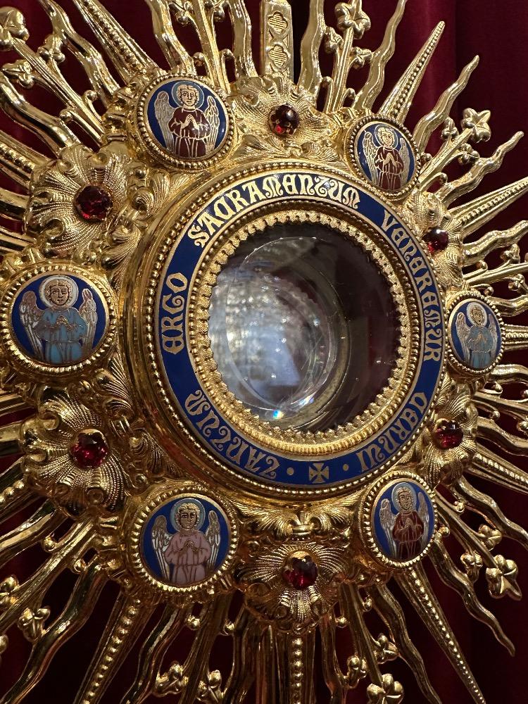 1 Gothic - Style Monstrance With Original Lunula