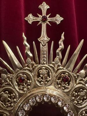 1 Gothic - Style Monstrance With Orignal Silver Lunula
