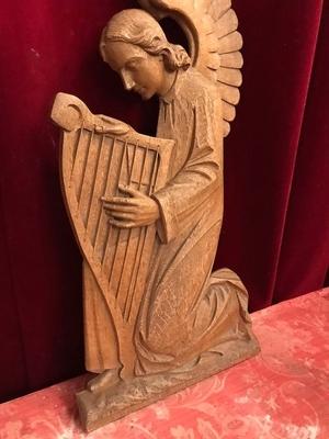 Music Angel  style Gothic - style en hand-carved wood Oak, Dutch 20th century ( Anno 1920 )