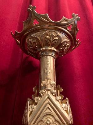 Pascal Candlestick Measures Without Pin style Gothic - style en Bronze / Polished and Varnished, France 19th century ( anno 1890 )