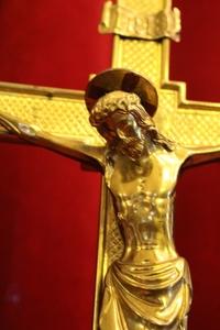 Processional - Cross style Gothic - style en Bronze / Gilt, Belgium 19th century