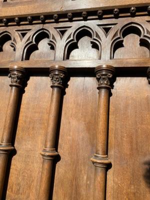 Pulpit style Gothic - style en Oak wood, Belgium  19 th century