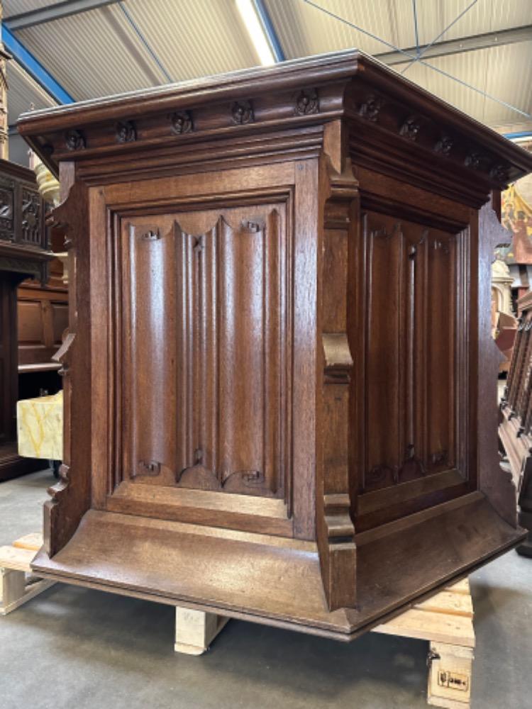 1 Gothic Style  Pulpit Build Into Small Barr