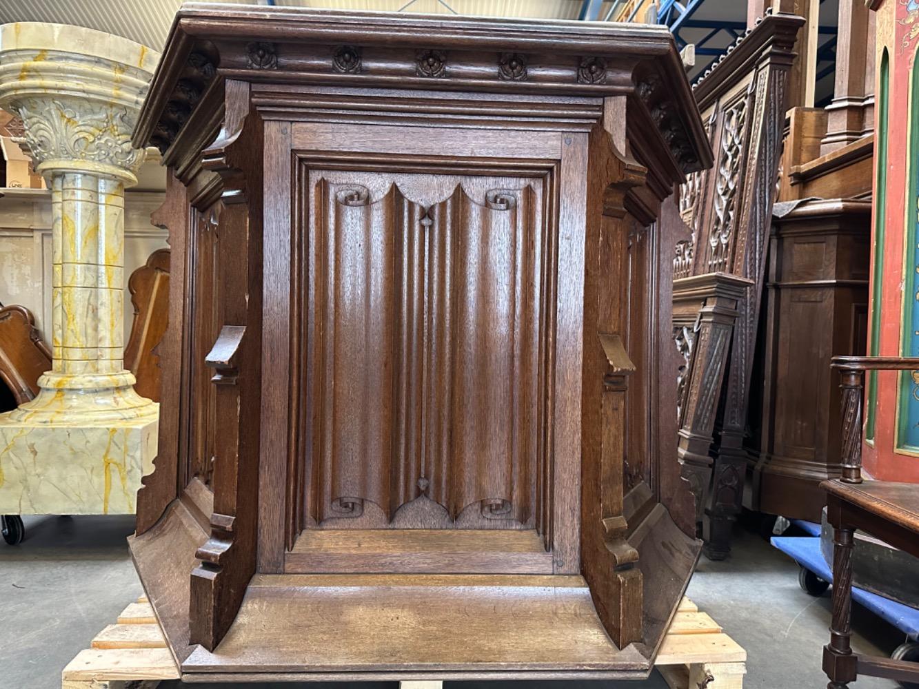 1 Gothic Style  Pulpit Build Into Small Barr