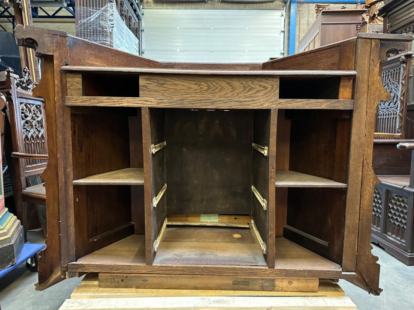 1 Gothic Style  Pulpit Build Into Small Barr