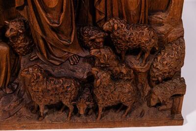 Relief  style Gothic -  Style  en Hand -Carved Wood Oak, 19th Century