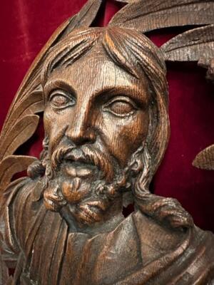 Relief Christ  style Gothic - Style en Hand - Carved Wood Oak, France 19 th century ( Anno 1865 )