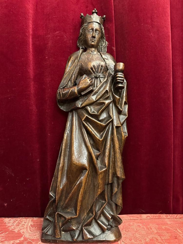 1 Gothic - Style Relief Sculpture St. Barbara