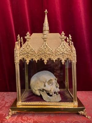 Reliquary - Relic style Gothic - style en Bronze / Gilt Polished and Varnished, France 19 th century ( Anno 1865 )