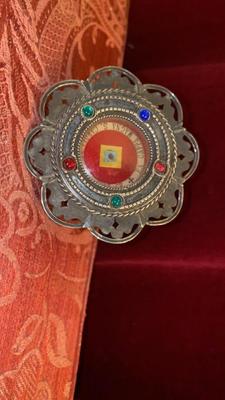 1 Gothic - Style Reliquary - Relic Ex Cappa Magna St. Carolus Borromeus Ep. Card. Cf