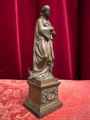 Reliquary - Relic Ex Velo B.M.V. style Gothic - Style en Bronze, Italy  19 th century ( Anno 1865 )