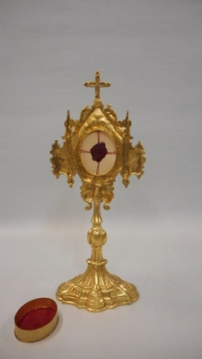 Reliquary With Relic Of The True Cross  style Gothic - style en Bronze / Gilt, Belgium 19th century
