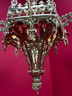 Sanctuary Lamp style Gothic - Style en Bronze / Polished and Varnished, Belgium  19 th century ( Anno 1885 )