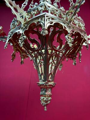 Sanctuary Lamp style Gothic - Style en Bronze / Polished and Varnished, Belgium  19 th century ( Anno 1885 )