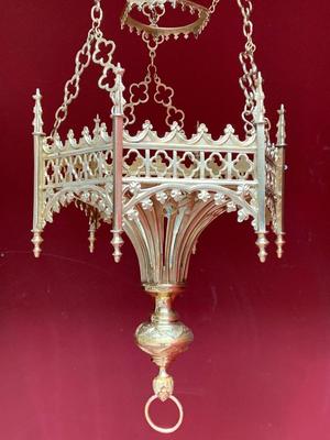 Sanctuary Lamp style Gothic - Style en Bronze / Polished and Varnished, France 19th century ( anno 1875 )