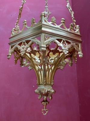 Sanctuary Lamp style Gothic - style en Bronze / Polished and Varnished, France 19 th century ( Anno 1875 )