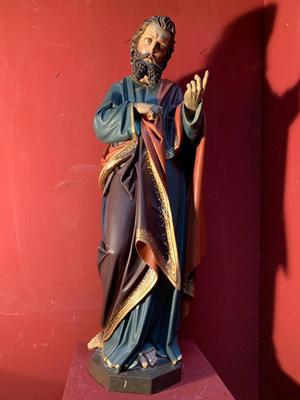 Sculpture  Apostle   style Gothic - style en Wood Polychrome, Italy 19 th century