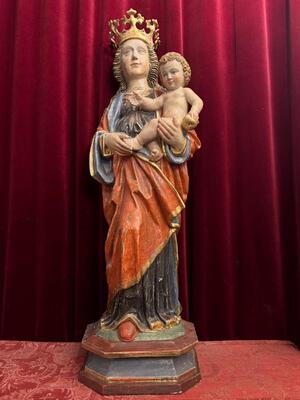 1 Gothic - Style Sculpture Madonna & Child