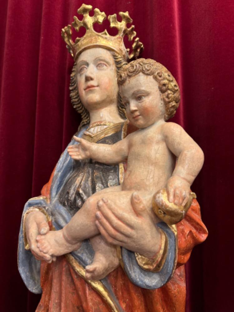 1 Gothic - Style Sculpture Madonna & Child